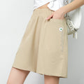 Cotton Blend Shorts Women Outdoor Bermuda Plus Size Thin Korean Casual Wide Leg Loose Shorts