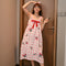 Img 4 - Strap Pyjamas Women Summer Cotton Teens Pregnant Woman Loose Cartoon Pajamas Thin