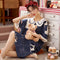 Pyjamas Women Summer Korean Doll Collar Pajamas Adorable Cartoon Mid-Length Loungewear Outdoor Sleepwear