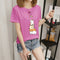 Women Summer Short Sleeve T-Shirt Korean Cartoon Round-Neck Printed Matching Tops T-Shirt