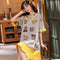 Pyjamas Women Summer Cotton Short Sleeve Mid Length Adorable Korean Princess Dress Plus Size Loungewear Sleepwear