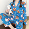 Popular Streaming Pajamas Women Lapel Cotton Long Sleeved Trendy Western Cardigan Loungewear Sets Sleepwear