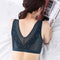 Img 1 - Plus Size Ice Silk Bare Back Bra No Metal Wire Double-Sided Lace Seamless Sporty Bralette Women