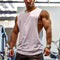 Img 1 - Fitness Tank Top Men Solid Colored Sporty Splitted Loose Vest T-Shirt Cotton