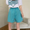 IMG 112 of Cotton Summer Korean Loose Lazy Wide Leg Pants Casual Elastic Waist Shorts Women Shorts