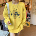 IMG 109 of Thin BFLoose Mid-Length Student Long Sleeved Sweatshirt Women Alphabets Printed Tops Outerwear