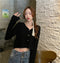 IMG 119 of chicShort Sweater Thin Solid Colored Bare Belly Tops Women Trendy Cardigan Outerwear