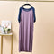 Women Summer Pajamas Pyjamas Modal Cotton Short Sleeve Double Colour Spliced Dress Sleepwear