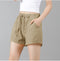 IMG 114 of Striped Cotton Shorts Short Wide Leg Women Pants Summer Loose Pocket Elastic Waist Shorts