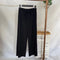 Img 3 - Ice Silk Wide Leg Floor Length Casual Women Summer High Waist Drape Solid Colored Knitted Straight Jeans