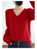 IMG 125 of Loose Sexy Undershirt Women Plus Size Warm Korean Sweater Thin V-Neck Outerwear
