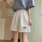 IMG 115 of Cotton Summer Korean Loose Lazy Wide Leg Pants Casual Elastic Waist Shorts Women Shorts