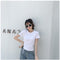 IMG 109 of Feminine Splitted Trendy Short Sleeve T-Shirt Women Summer Korean Loose Student Girlfriends Tops T-Shirt