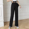 Img 8 - Ice Silk Wide Leg Women High Waist Drape Loose Straight Casual Slim-Look All-Matching Floor Length Pants