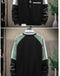 IMG 110 of Long Sleeved Sweatshirt Teens Spliced Round-Neck Tops Outerwear