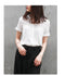 IMG 110 of Blouse Short Sleeve Korean Summer Trendy Niche Hong Kong Loose Chiffon Solid Colored Vintage Tops Outerwear