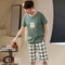 Couple Cotton Pajamas Men Summer Short Sleeve Shorts Sporty Casual Loungewear Sets Women Outdoor Sleepwear