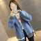 Student Korean Pocket Sweater Women Loose V-Neck Long Sleeved Matching Knitted Cardigan Outerwear
