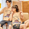 Summer Couple Pajamas Cotton Short Sleeve Shorts Men Cartoon Women Loungewear Sets Sleepwear