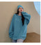 IMG 111 of Blue oversizeSweatshirt Women Loose bfLazy insLong Sleeved Tops Thin Outerwear