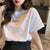 Img 1 - Short Sleeve T-Shirt Women INS Tops Summer Korean Loose Printed Student Round-Neck White T-Shirt