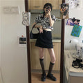 Img 5 - Summer Korean Trendy Vintage High Waist Black Denim Short Women All-Matching Slim Look Hip Flattering A-Line Skirt