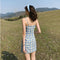 Img 2 - Summer Korean Chequered Strap Skirt Women Dress A-Line Dress