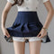 Img 4 - Elastic Waist Pleated Women White Skirt High A-Line Slim Look Korean Chequered