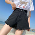 Img 6 - Black Denim Shorts Women Summer High Waist Slim Look Thin A-Line Loose Hot Pants Korean