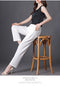 IMG 110 of Harem Pants Women Loose White Slim Look Casual Cotton Blend Ankle-Length Carrot Pants