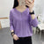 Img 3 - Thin See Through  Long Sleeved Short V-Neck Women Loose Tops Sweater