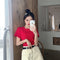 Img 8 - Summer Solid Colored Tops Women Korean Popular insSlim Look Short Candy Colors Half Sleeved Sleeve T-Shirt