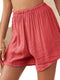 Img 4 - Europe Popular Solid Colored Fold Casual Elastic Waist Shorts Women