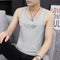 Modal V-Neck Men Sleeveless T-Shirt Tank Top Summer Breathable Sporty Fitting Vest Fitness Trendy Tank Top