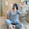 insPopular Streaming Solid Colored Pajamas Women Princess Long Sleeved Outdoor Loungewear Sleepwear