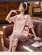 IMG 154 of Pajamas Women Summer Knitted Cotton Short Sleeve Cropped Pants Adorable Sweet Look Princess Teens Loungewear Sleepwear