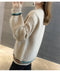 IMG 129 of Student Korean Pocket Sweater Women Loose V-Neck Long Sleeved Matching Knitted Cardigan Outerwear
