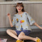 Pajamas Women Summer Short Sleeve Shorts Korean Cotton Student Cartoon Casual Loungewear Sets Sleepwear