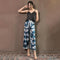 Summer Women Thin Sexy Pajamas Strap Long Pants Wide Leg Outdoor Loungewear