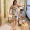 Pajamas Women Summer Short Sleeve Fresh Looking Cardigan Lapel Sets Loungewear Sleepwear