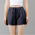 IMG 111 of Striped Cotton Shorts Short Wide Leg Women Pants Summer Loose Pocket Elastic Waist Shorts