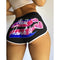 Popular Europe Women Sexy Fitted Shorts Alphabets Printed Yoga Pants Shorts