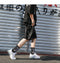 IMG 109 of Cargo Shorts Men Trendy insPersonality Harajuku Korean Loose Hip-Hop Ribbon knee length Shorts