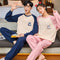 Couple Pajamas Cotton Long Sleeved Thin Men Cartoon Sets Women Korean Loungewear Sleepwear