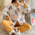 Pajamas Women Korean Cardigan Long Sleeved Sweet Look Sets Loungewear Sleepwear