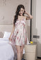 IMG 117 of Strap Pajamas Women Summer Sexy Elegant Printed Pyjamas Sweet Look Princess Replica Loungewear Sleepwear