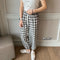 IMG 113 of Colourful Chequered Jogger Pants Summer ins Korean Women Casual Loose Slim Look Breathable Pants
