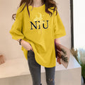 Img 2 - Plus Size Korean Popular Loose Mid-Length T-Shirt Half Sleeved Tops Women INS T-Shirt