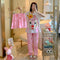 Pajamas Women Summer Three-Piece Short Sleeve Shorts Long Pants Student Korean Adorable Cartoon Plus Size Loungewear Sleepwear