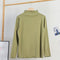 All-Matching Ruffle Half-Height Collar Long Sleeved T-Shirt Women Solid Colored Matching Tops Outerwear